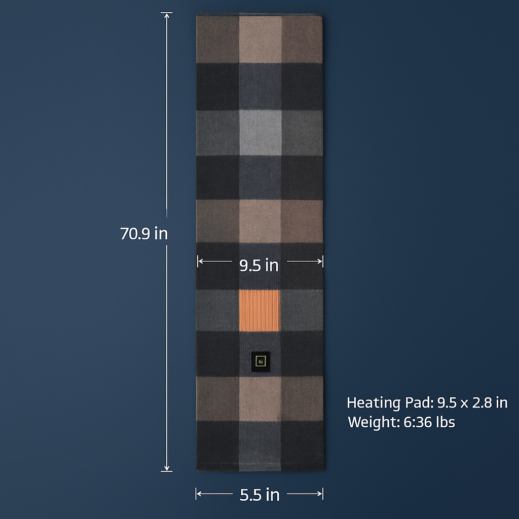 Electric Heated Winter Scarf USB Heating Neck Wrap Unisex Heated Neck Shawl Soft Warm Scarves with 3 Heating Modes for Outdoor Cycling Skiing Skating