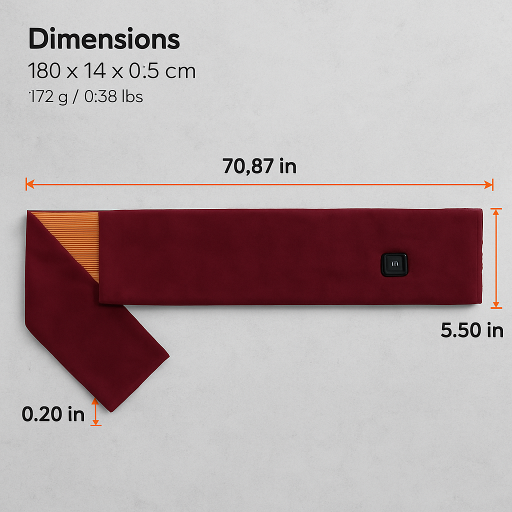 Electric Heated Winter Scarf USB Heating Neck Wrap Unisex Heated Neck Shawl Soft Warm Scarves with 3 Heating Modes for Outdoor Cycling Skiing Skating