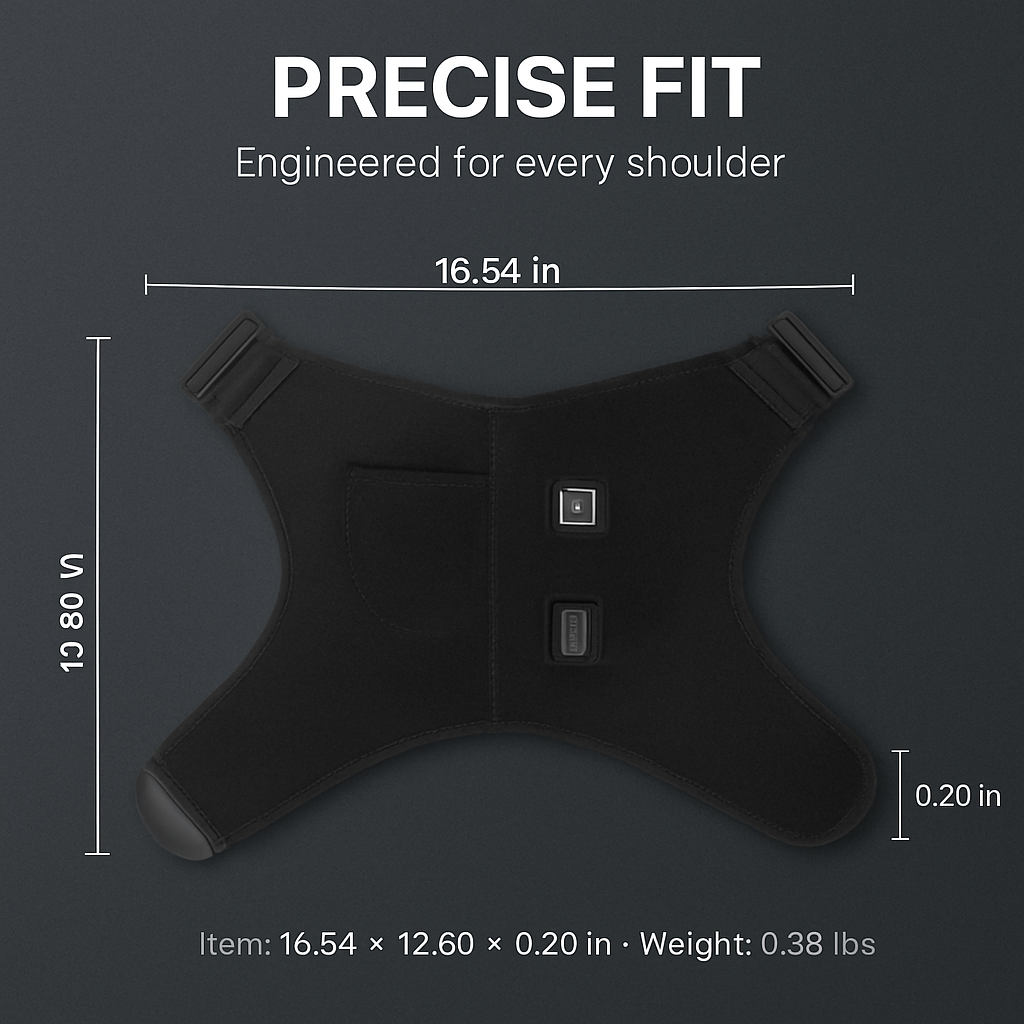 Heated Shoulder Brace with 3-Level Heating for Pain Relief