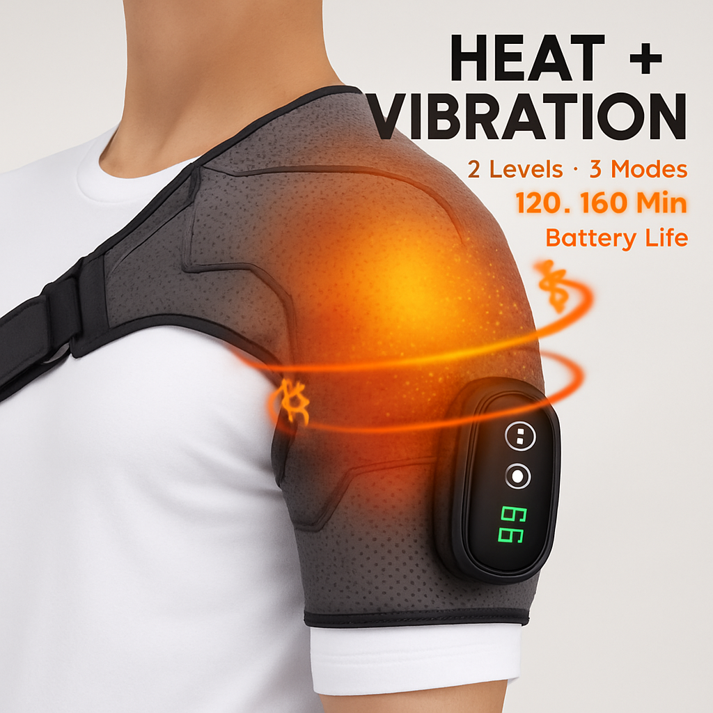 Cordless Heated Shoulder Wrap Massager for Relief