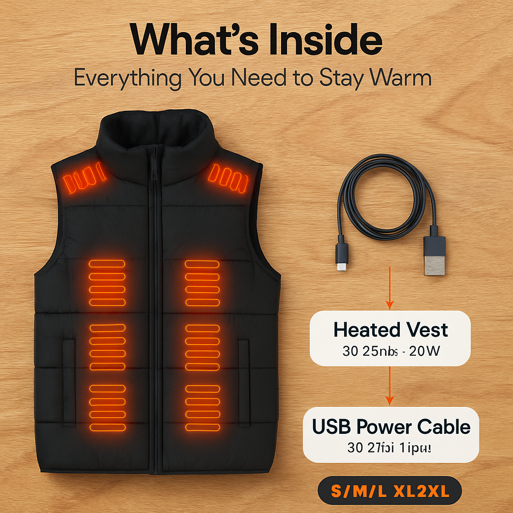 Heated Vest for Winter Outdoor Activities