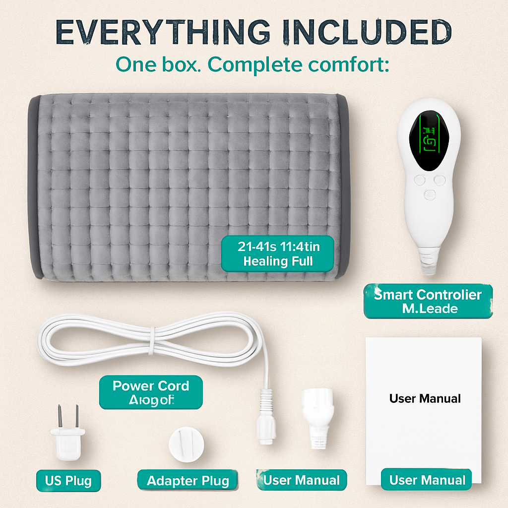 Electric Heating Pad with Adjustable Temperature & Timer
