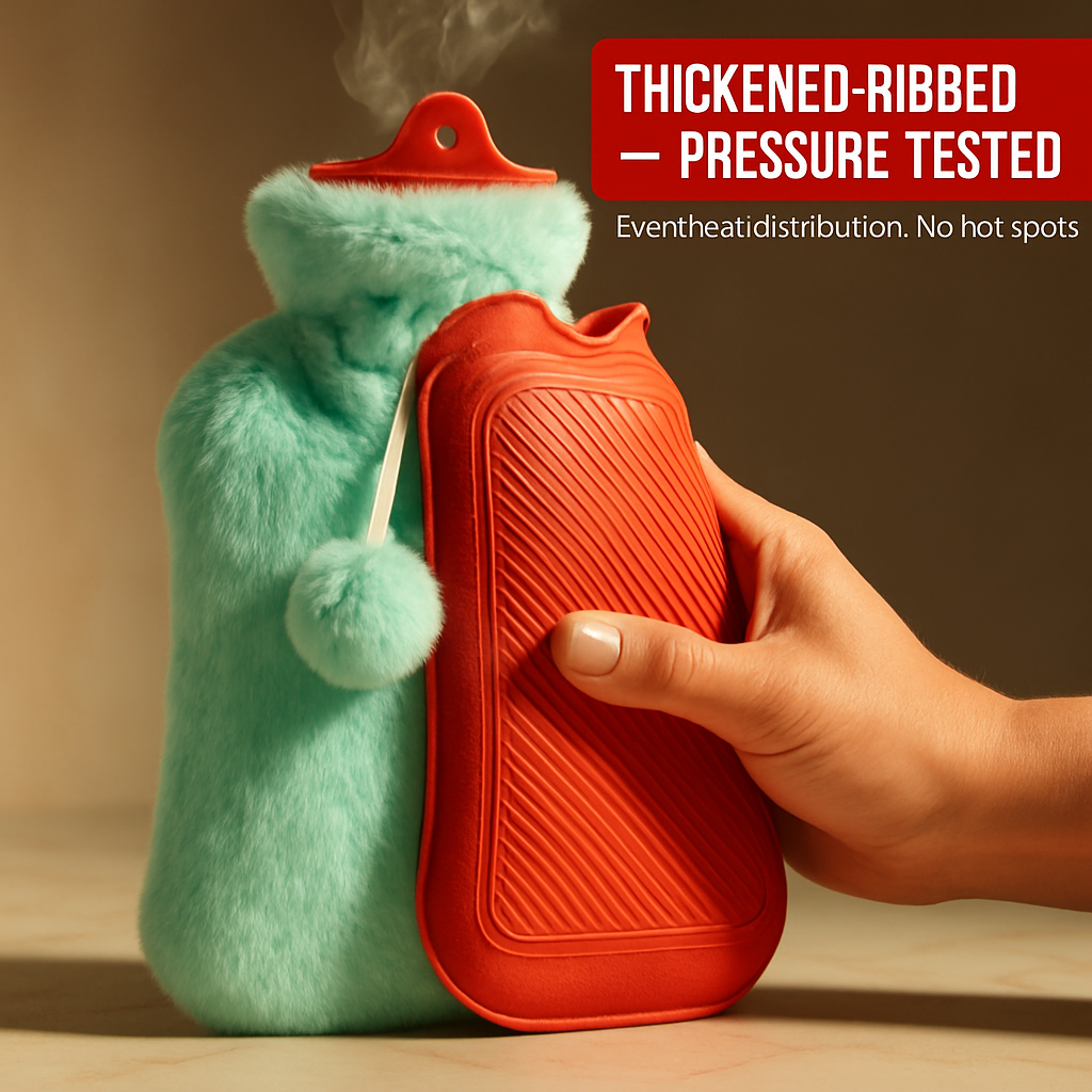 Plush-Cover 2L Hot Water Bottle for Pain Relief & Comfort
