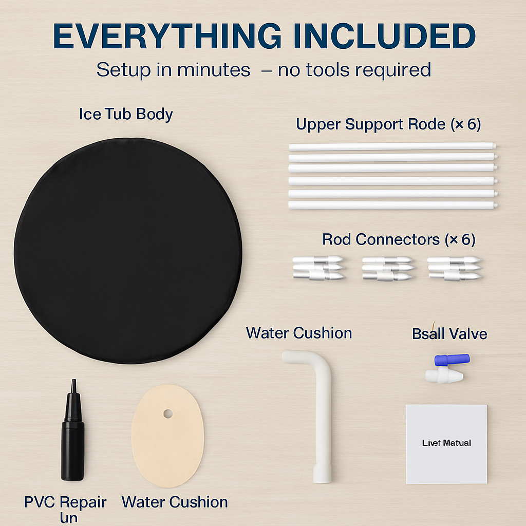 Ice Bath Tub with Cover for Adults & Recovery