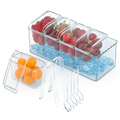Ice Chilled Condiment Caddy with 5 Trays and Lids