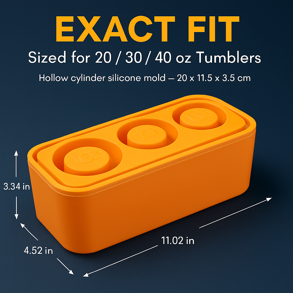 Ice Cube Tray for Cups - Hollow Cylinder Molds
