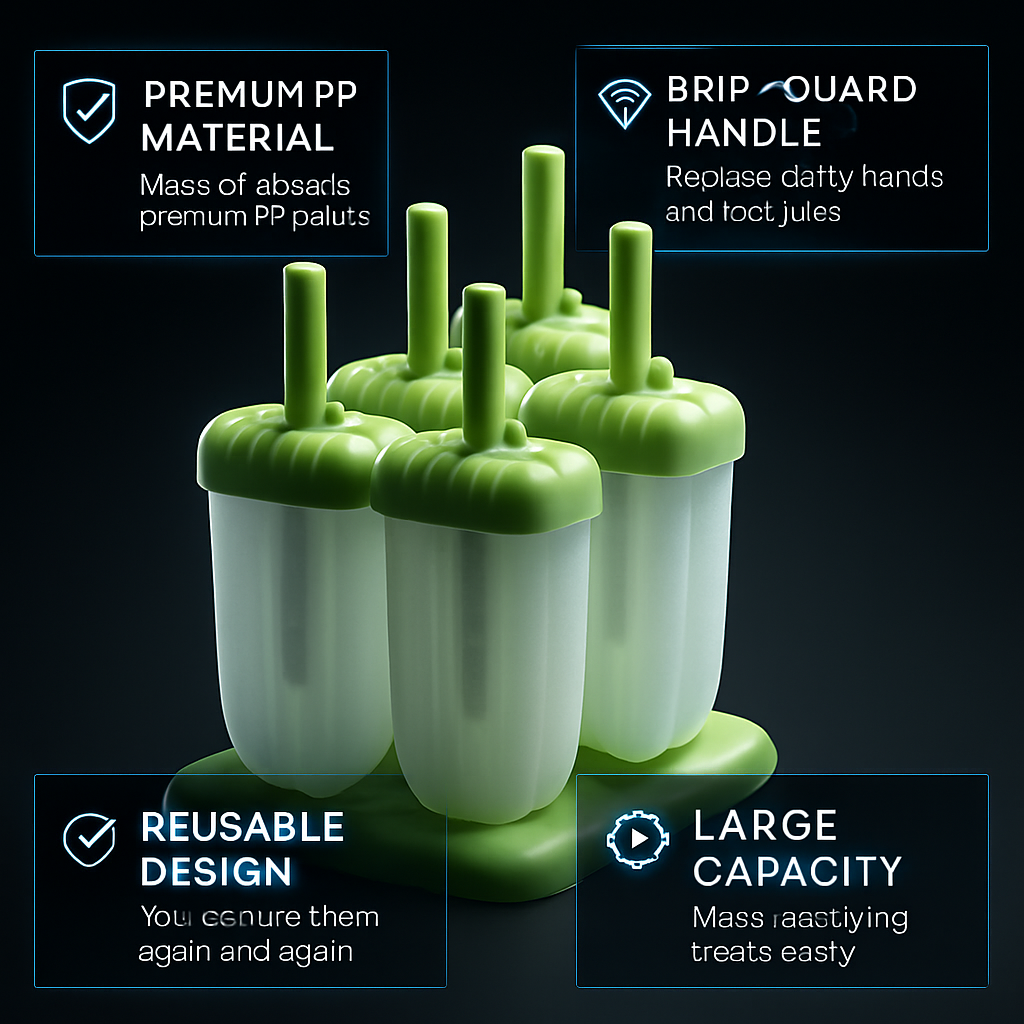 Popsicle Molds 6-Cavity Reusable Ice Pop Maker