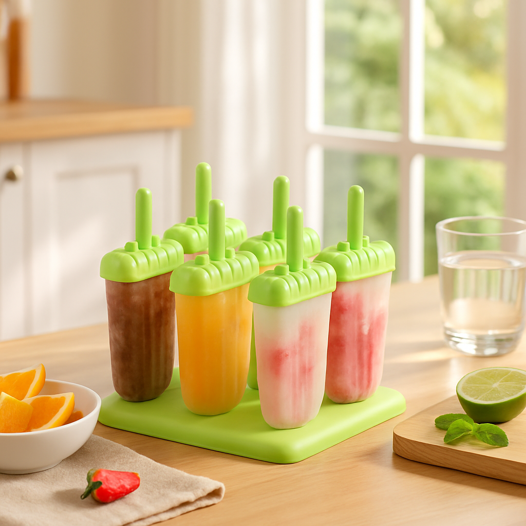 Popsicle Molds 6-Cavity Reusable Ice Pop Maker