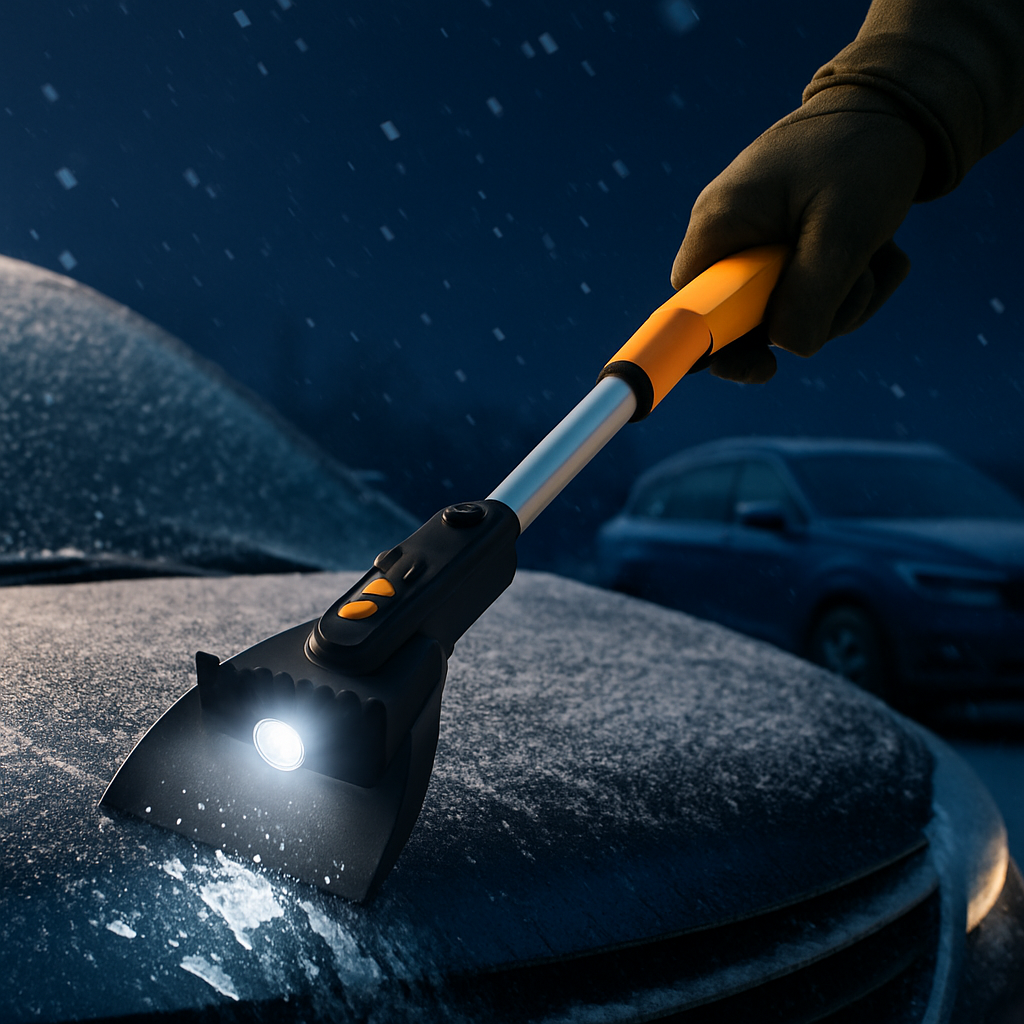 3-in-1 Car Snow Removal Shovel with Lights