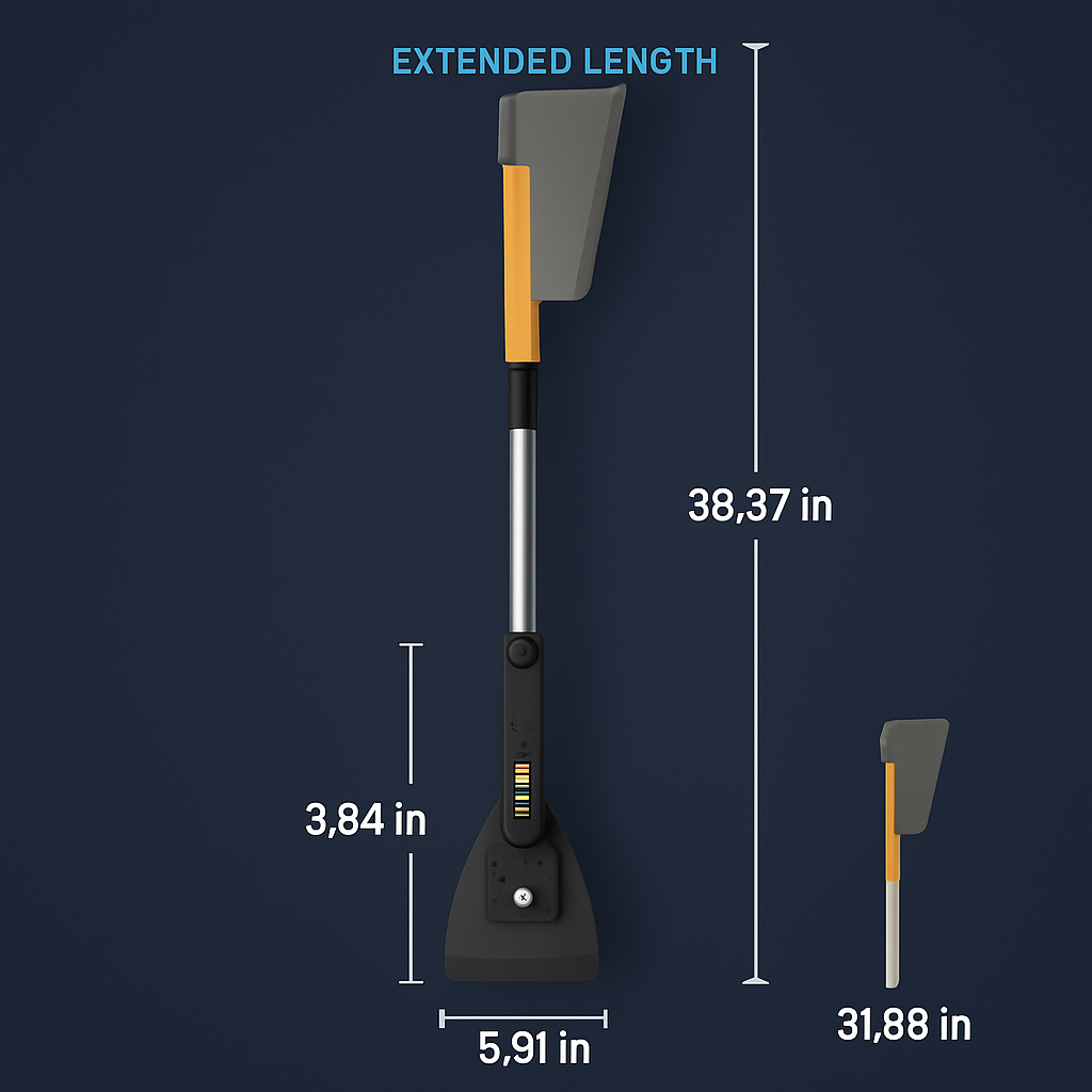 3-in-1 Car Snow Removal Shovel with Lights