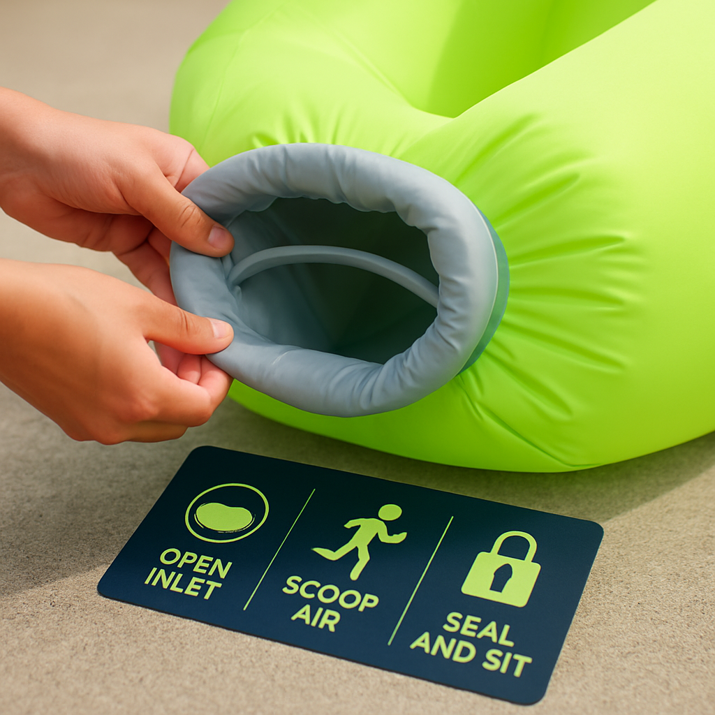 Inflatable Lounger Air Sofa Chair Couch w/ Portable Organizing Bag Waterproof Anti-Leaking for Backyard Lakeside Beach Traveling Camping Picnics