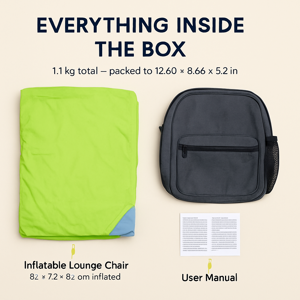 Inflatable Lounger Air Sofa Chair Couch w/ Portable Organizing Bag Waterproof Anti-Leaking for Backyard Lakeside Beach Traveling Camping Picnics