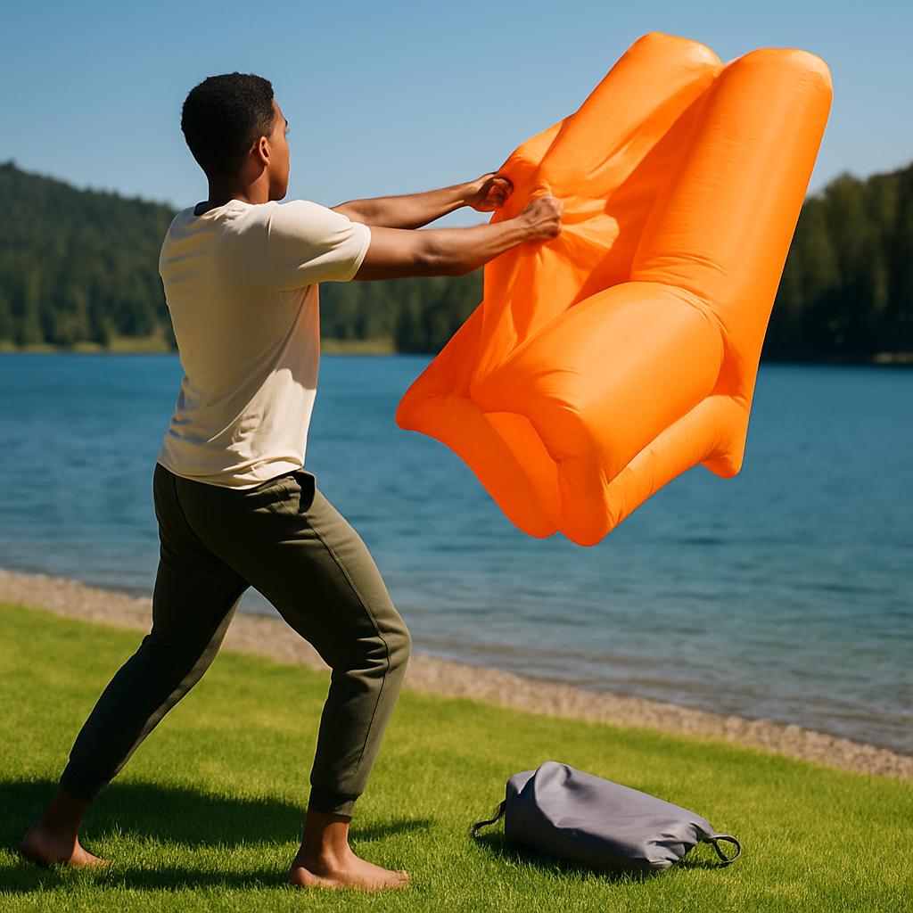 Inflatable Lounger Air Sofa Chair Couch w/ Portable Organizing Bag Waterproof Anti-Leaking for Backyard Lakeside Beach Traveling Camping Picnics