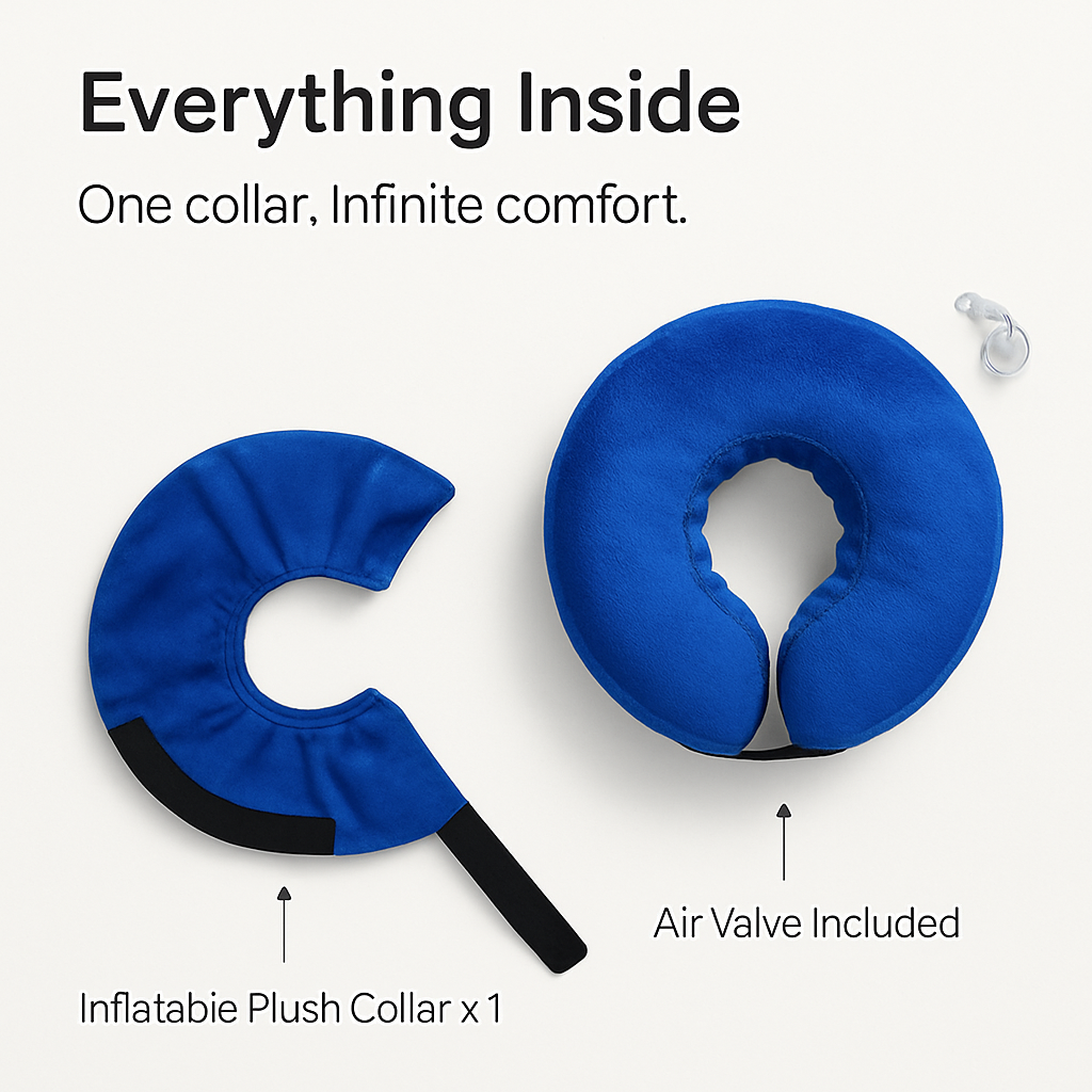 Inflatable Pet Collar for Wounds, Adjustable Comfort