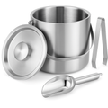Double-Wall Stainless Steel Ice Bucket for Parties
