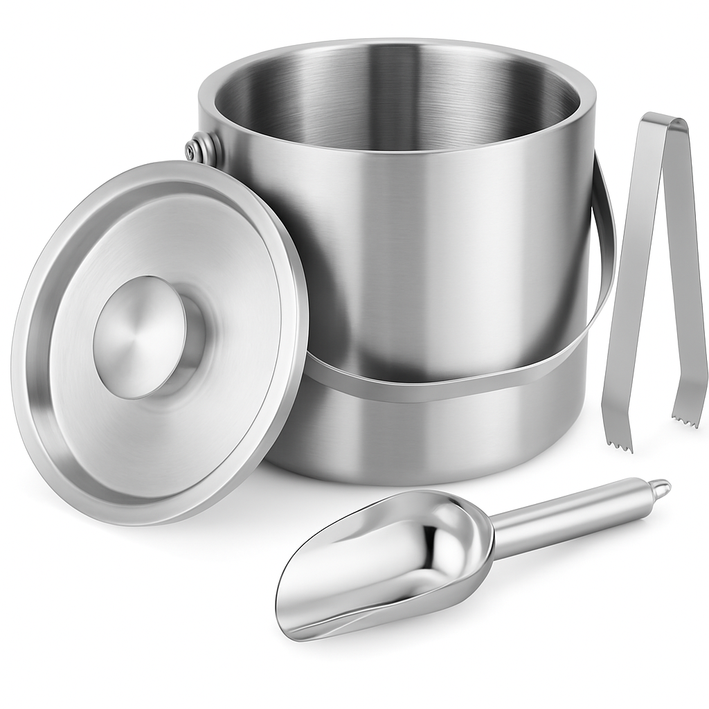 Double-Wall Stainless Steel Ice Bucket for Parties