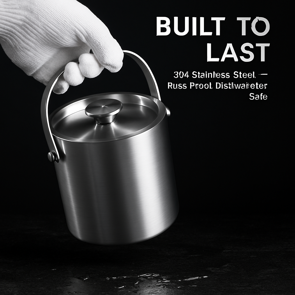 Double-Wall Stainless Steel Ice Bucket for Parties