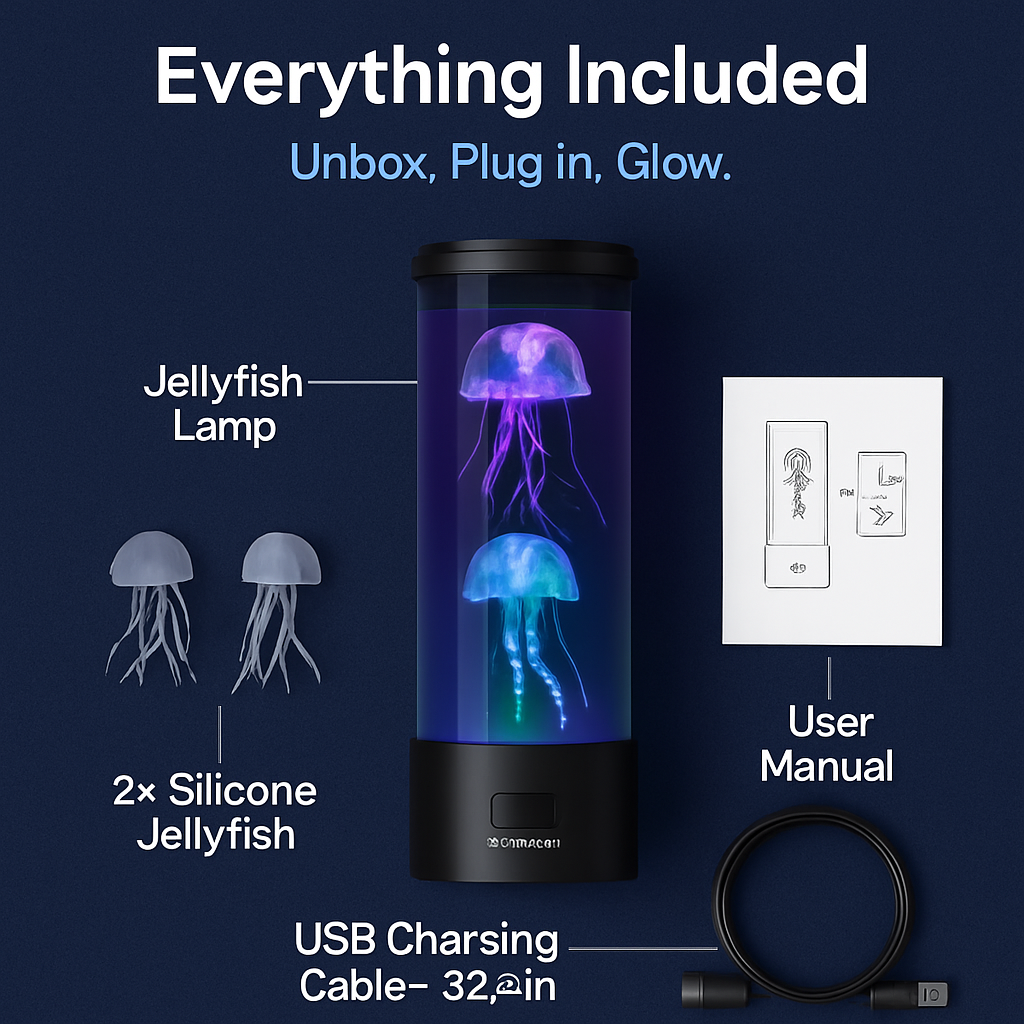 Jellyfish Lava Lamp Multi-Color Mood Light Desk Lamp