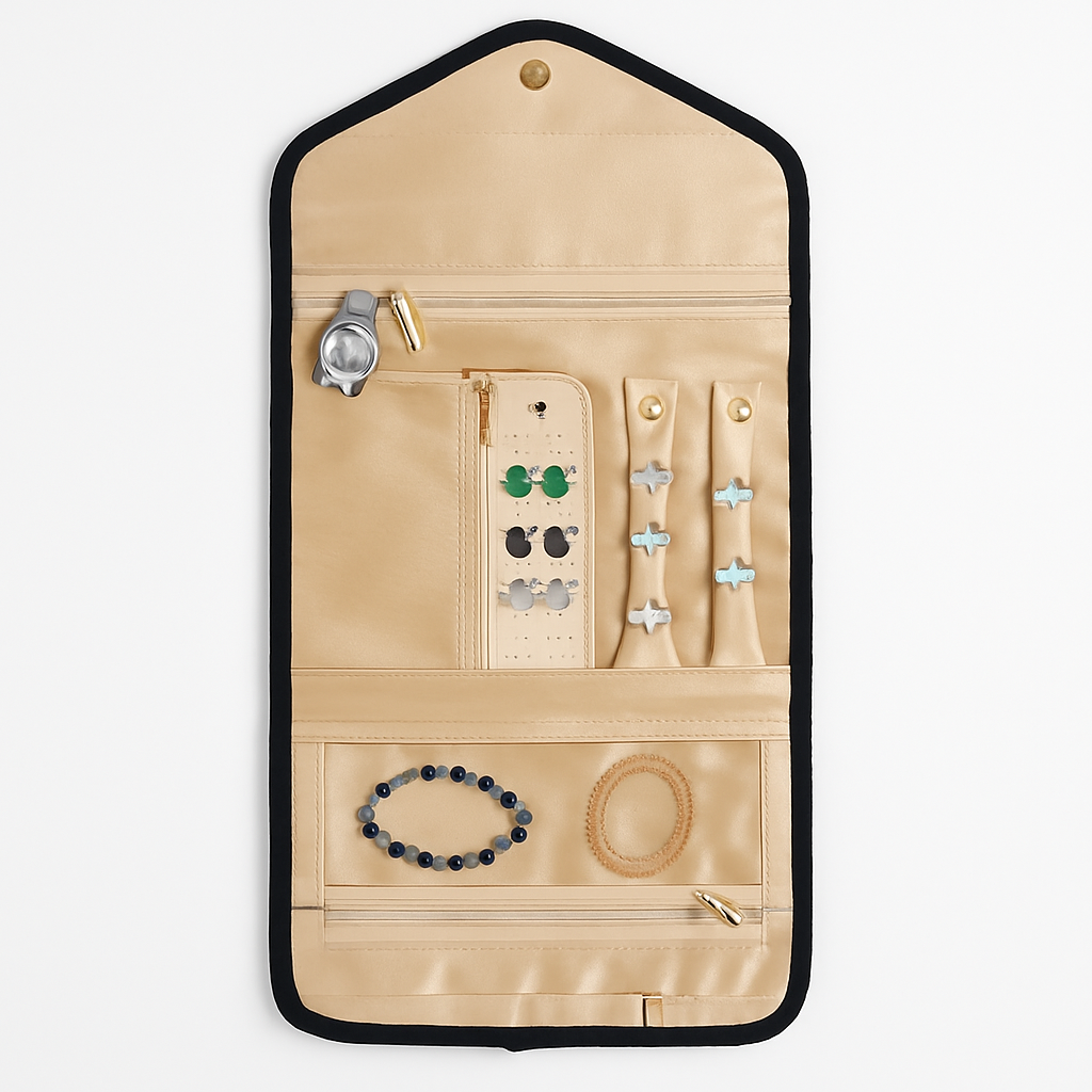 Travel Jewelry Organizer Case for Safe Foldable Storage