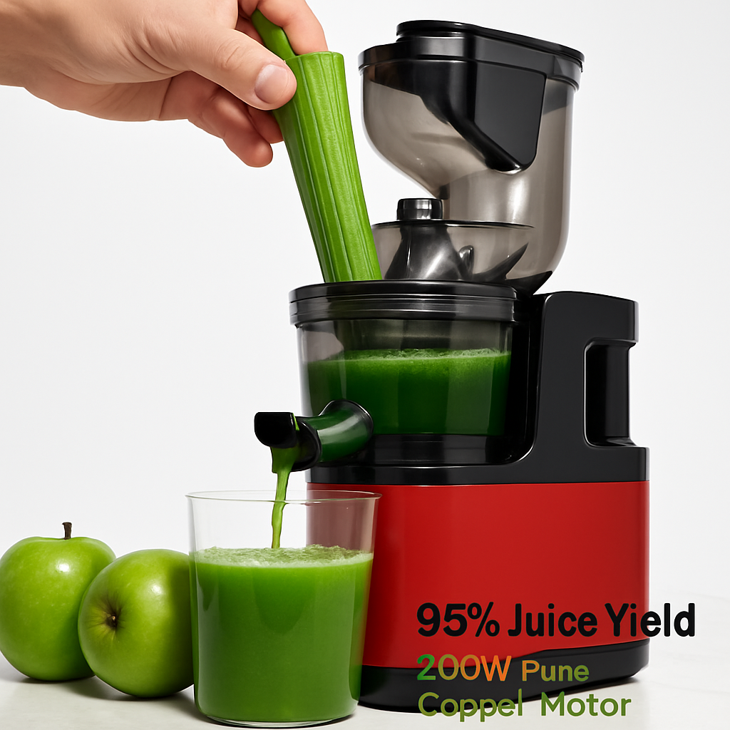 Cold Press Juicer Machine for Home Use with 2 Containers