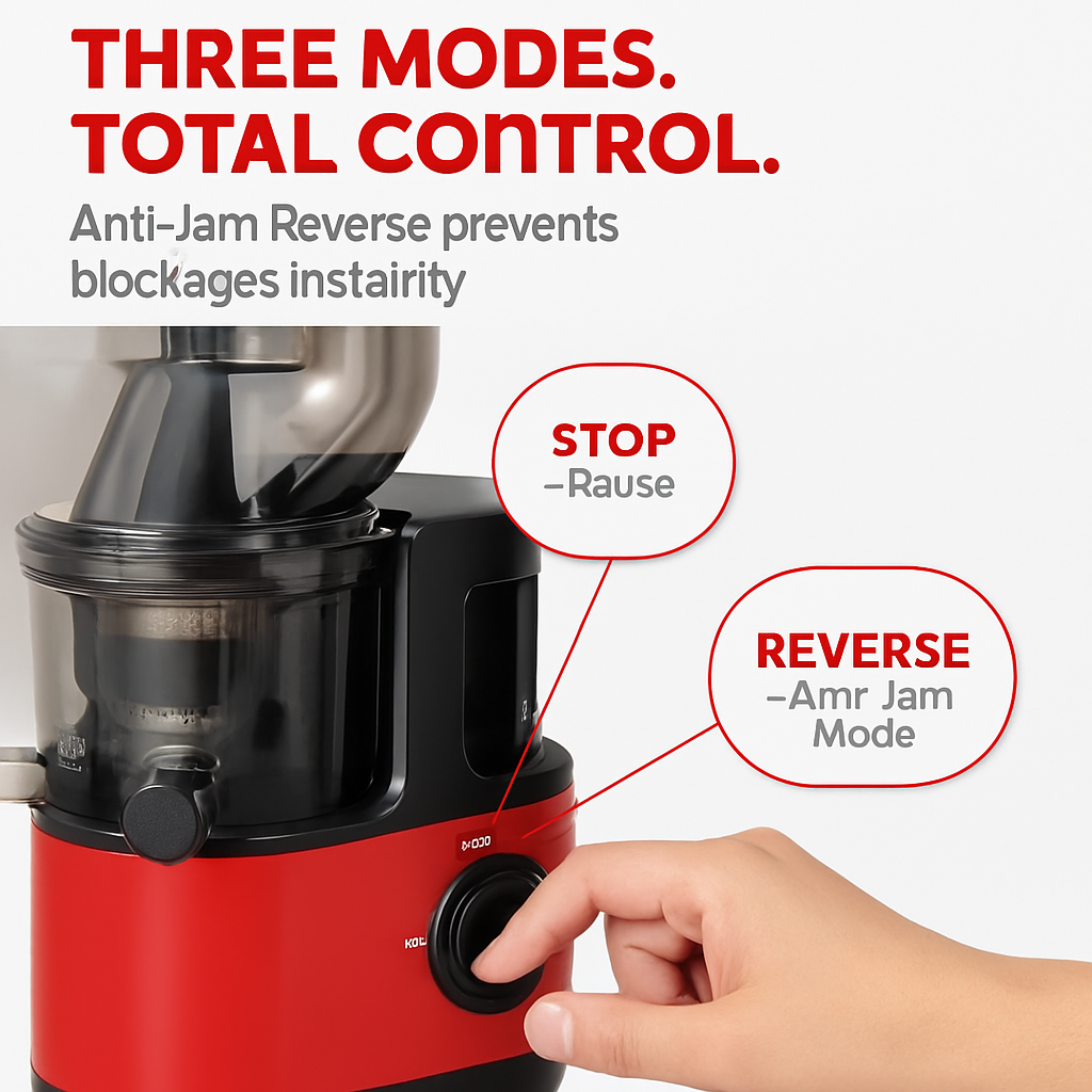 Cold Press Juicer Machine for Home Use with 2 Containers