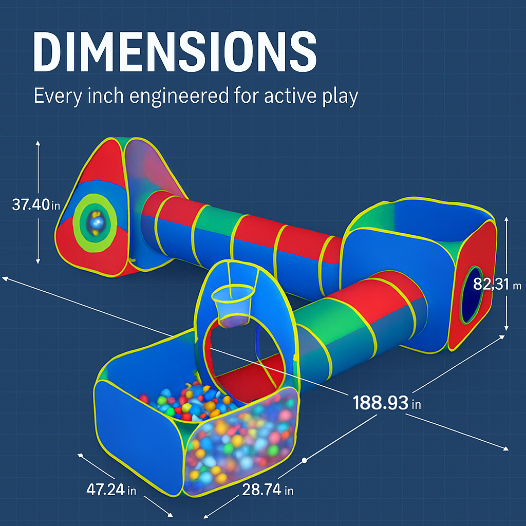 Kids Ball Pit Tents Pop Up Playhouse with Tunnels