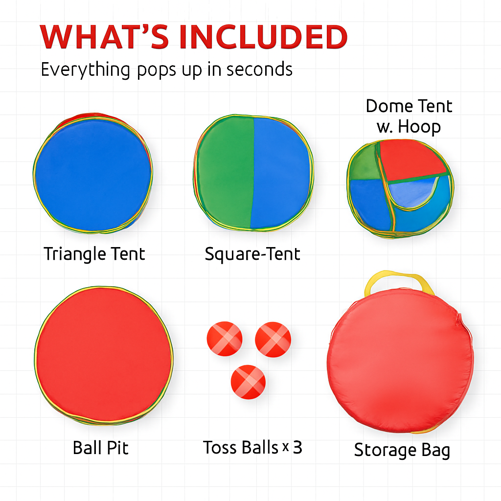 Kids Ball Pit Tents Pop Up Playhouse with Tunnels