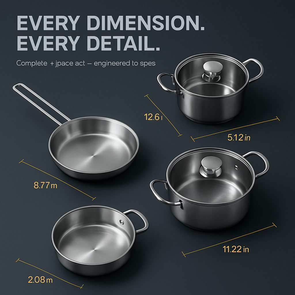 Stainless Steel Cookware Set for Induction Stovetops