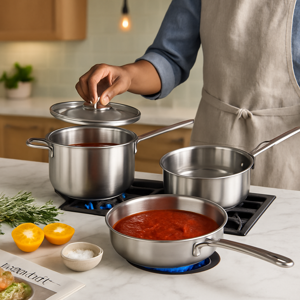 Stainless Steel Cookware Set for Induction Stovetops