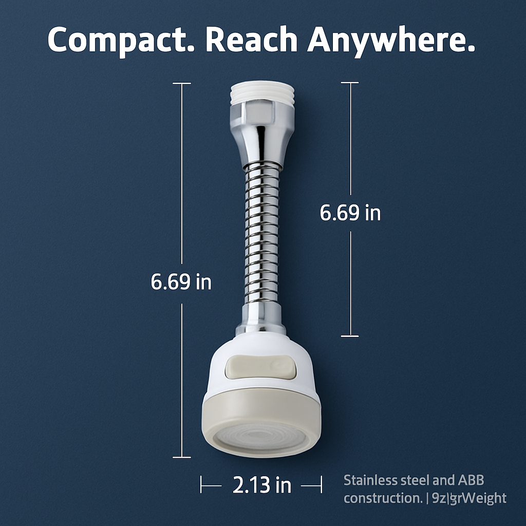 Movable Kitchen Tap Head with Rotatable Swivel and Hose