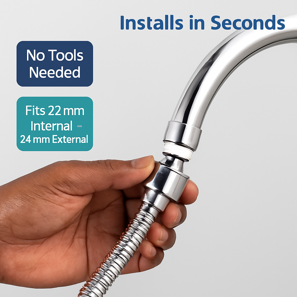 Movable Kitchen Tap Head with Rotatable Swivel and Hose