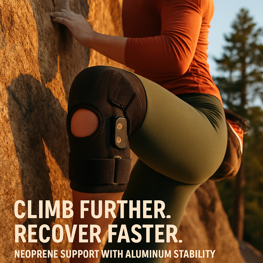 Knee Brace Open Patella with Adjustable Hinges for Sports