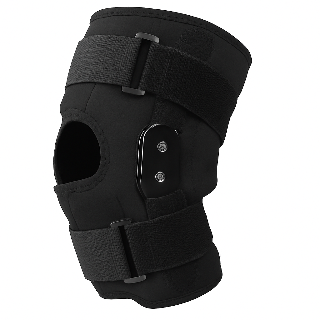 Knee Brace Open Patella with Adjustable Hinges for Sports