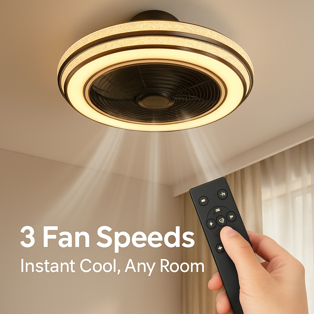 Ceiling Fan with Light Round Pendant Lamp