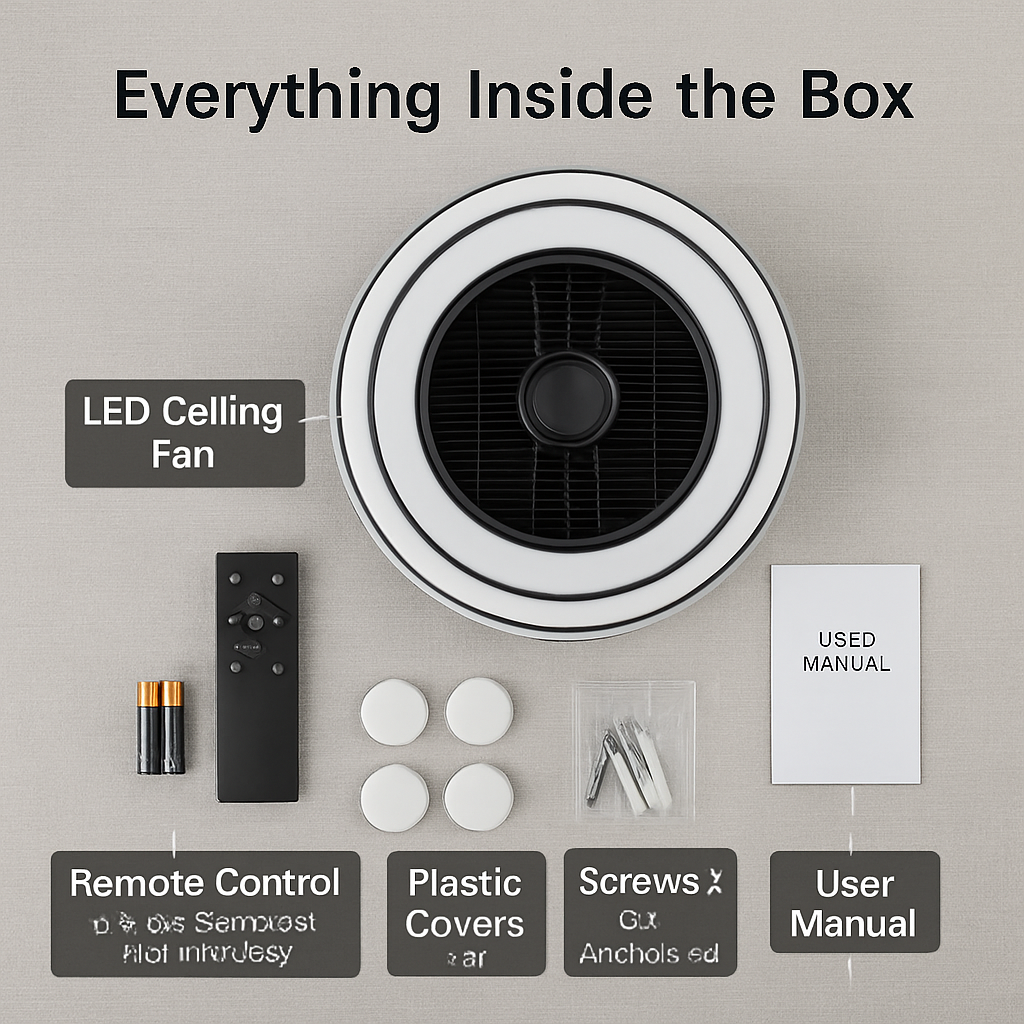 Ceiling Fan with Light Round Pendant Lamp