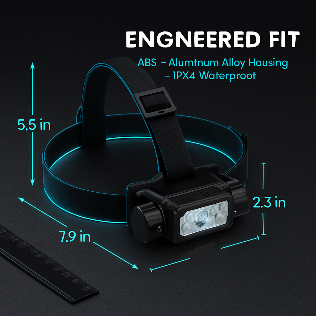 Motion Sensor Headlamp with 9 Lighting Modes