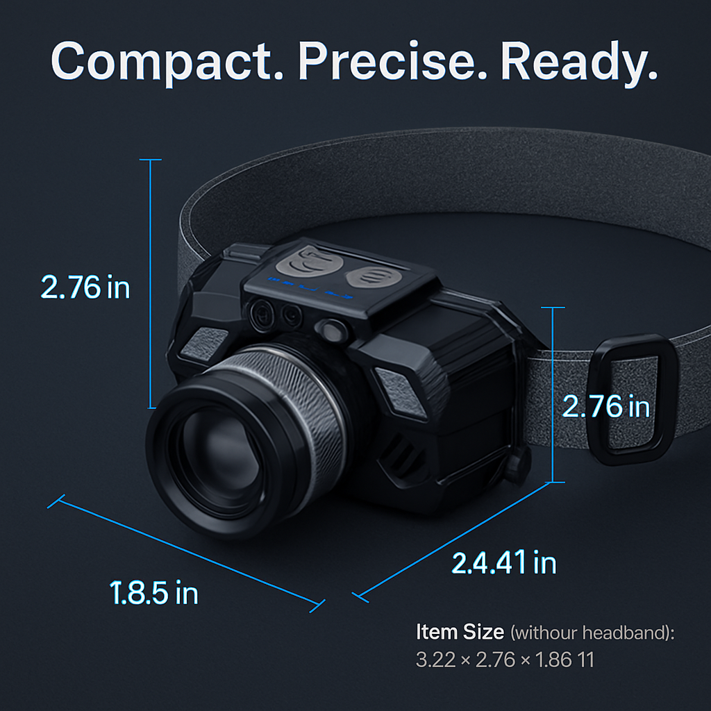 Motion Sensor LED Headlamp with Zoomable Beam and 3 Modes