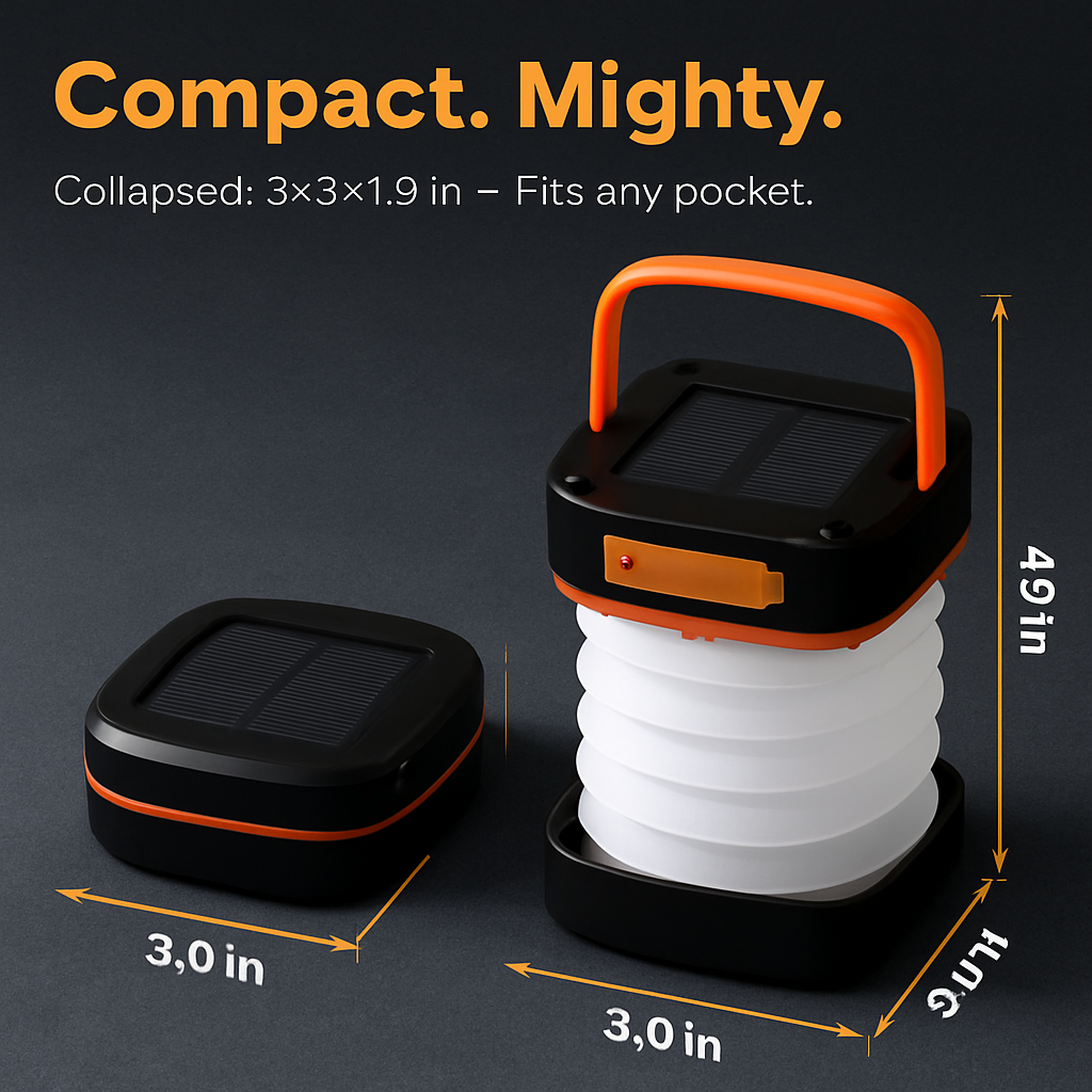 Solar Camping Lantern Collapsible Tent Lamp