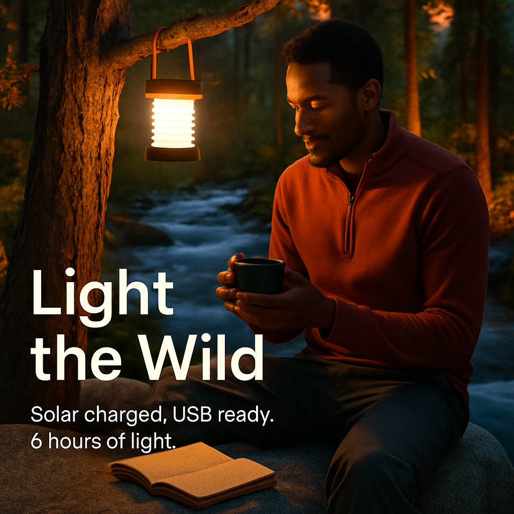 Solar Camping Lantern Collapsible Tent Lamp