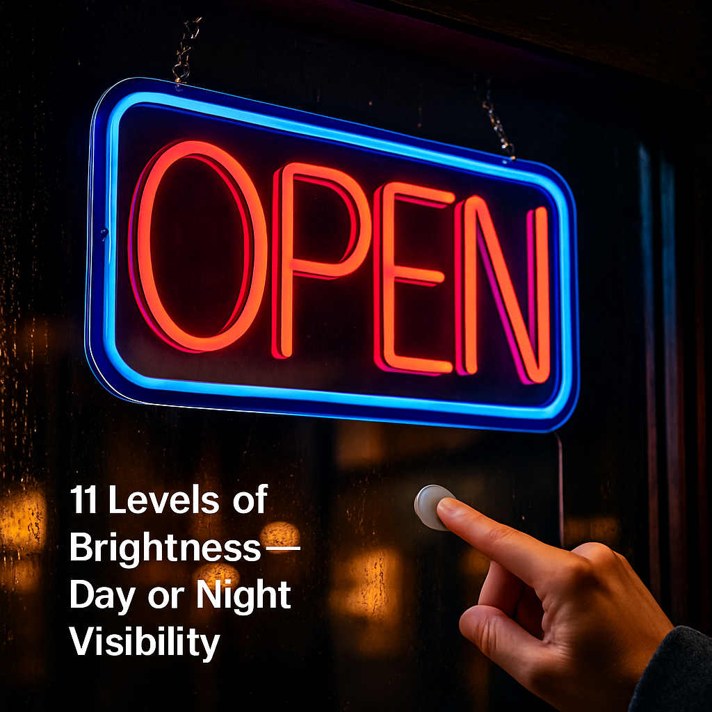 LED Open Sign with Adjustable Brightness
