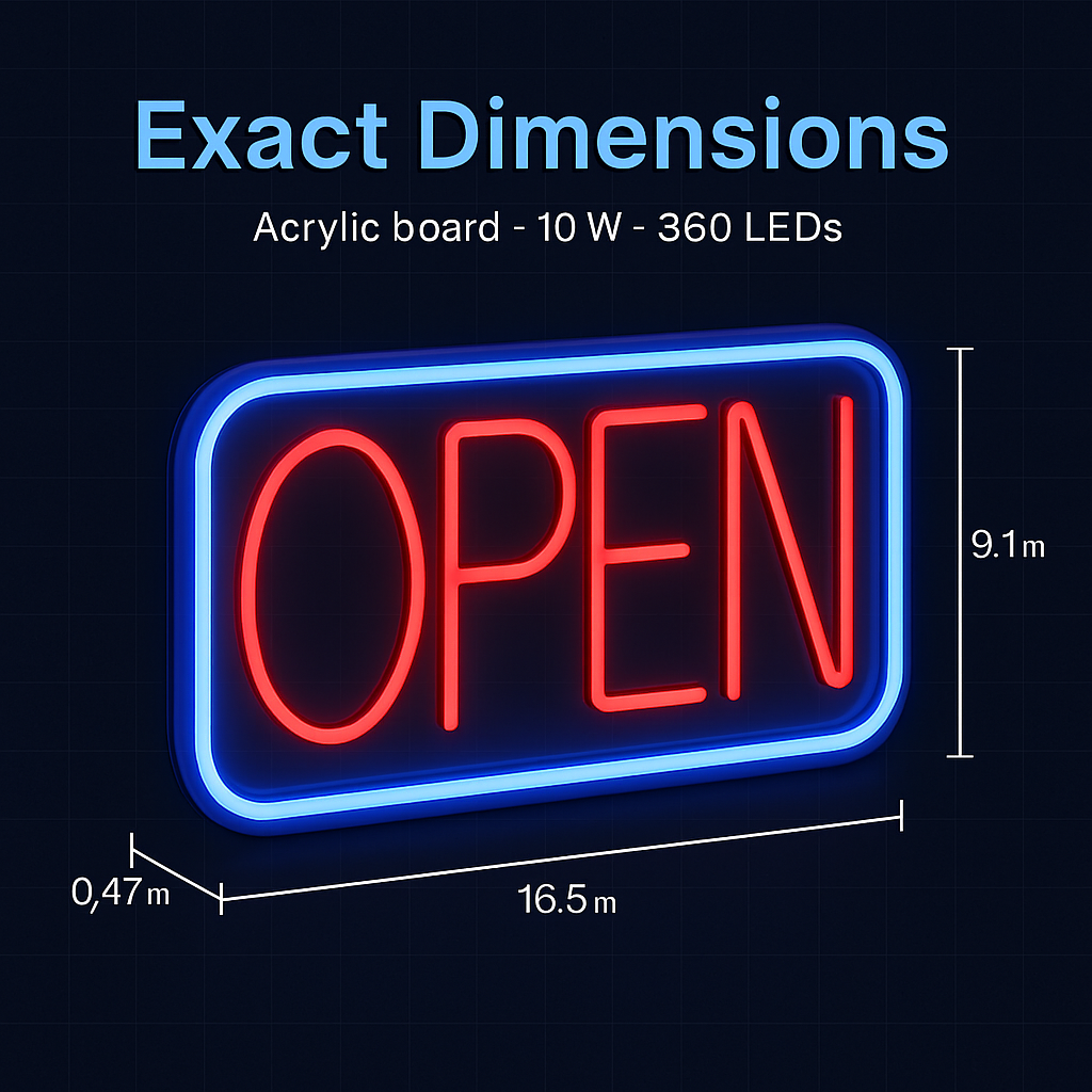 LED Open Sign with Adjustable Brightness
