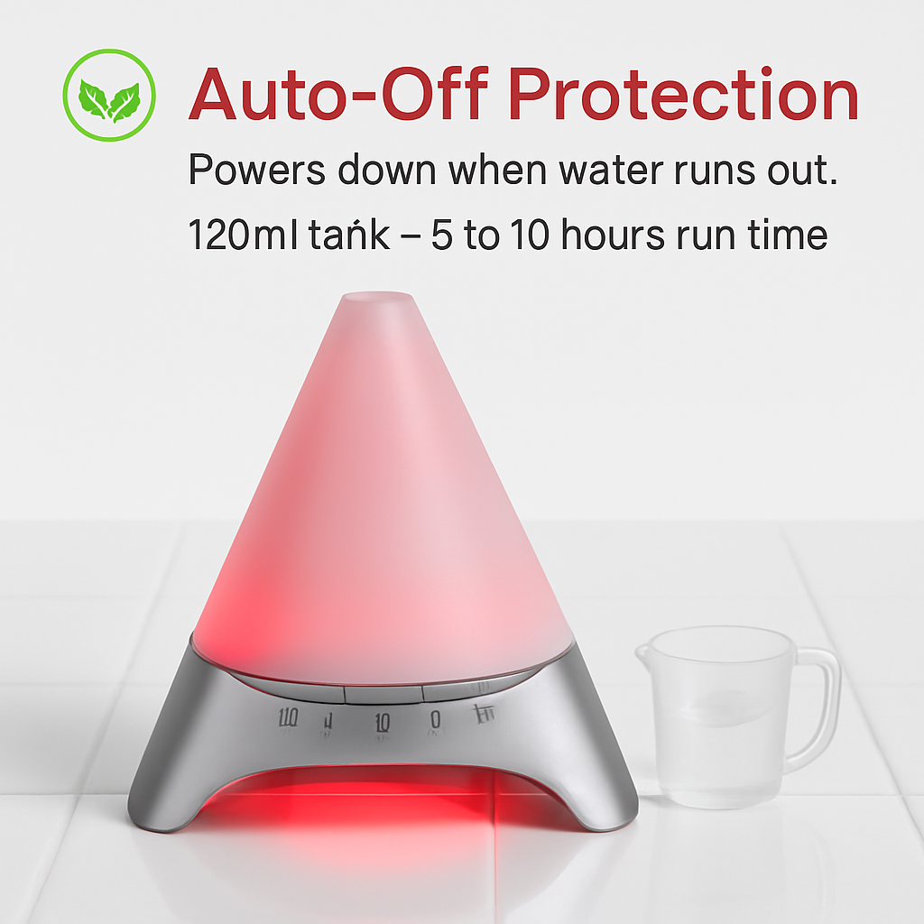 120ml Cool Mist Humidifier Ultrasonic Aroma Essential Oil Diffuser w/Soothing Sounds 7 Color Night Lights Waterless Auto Off for Relaxation and Sleepi