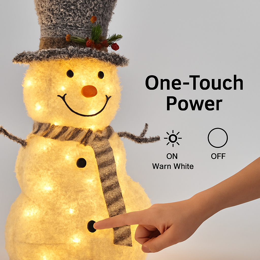 Snowman Light for Indoor/Outdoor Festive Decor