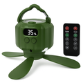 Portable Camping Ceiling LED Fan with 3-Speed Wind & Light