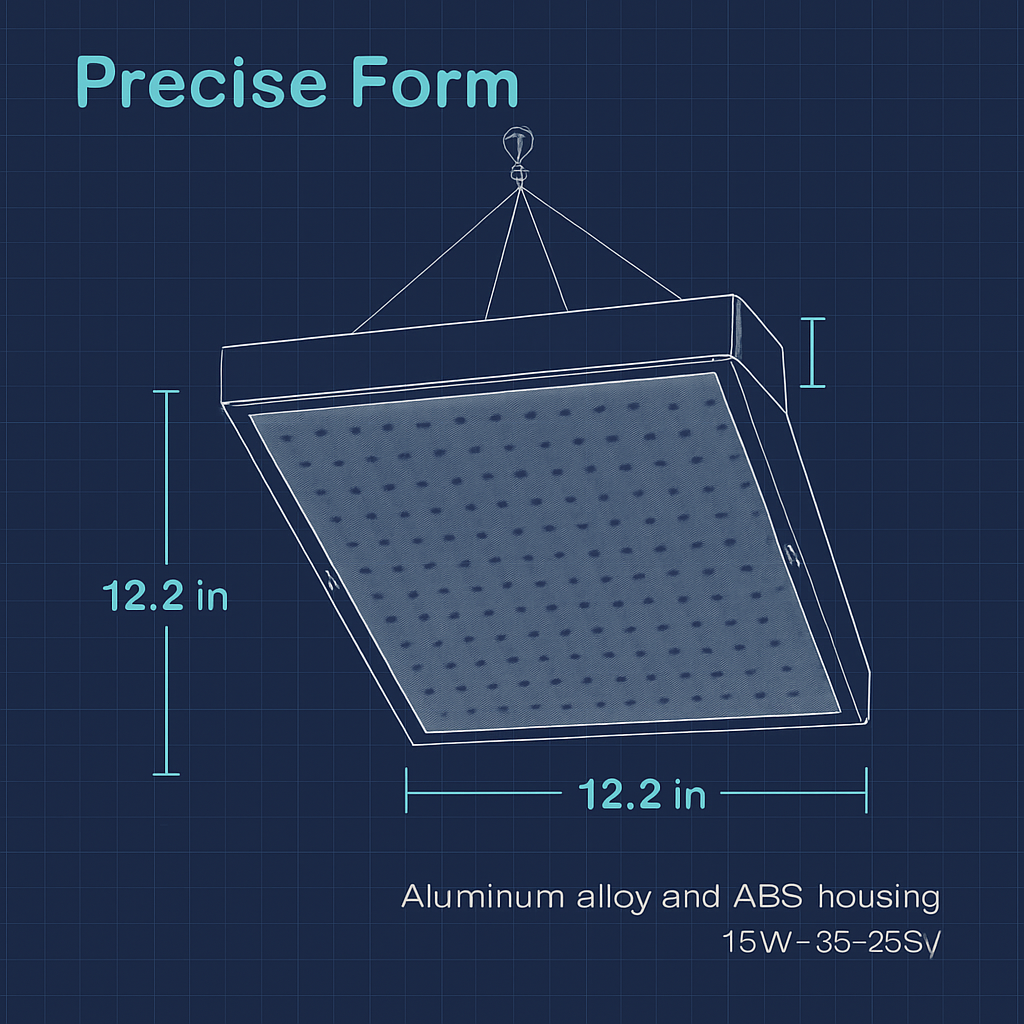 LED Grow Light Full Spectrum Hanging 225 LEDs Plant Grow Lamp Indoor Grow Light for Greenhouse Succulents Seedlings Plants Veg and Flower（15W LEDs）