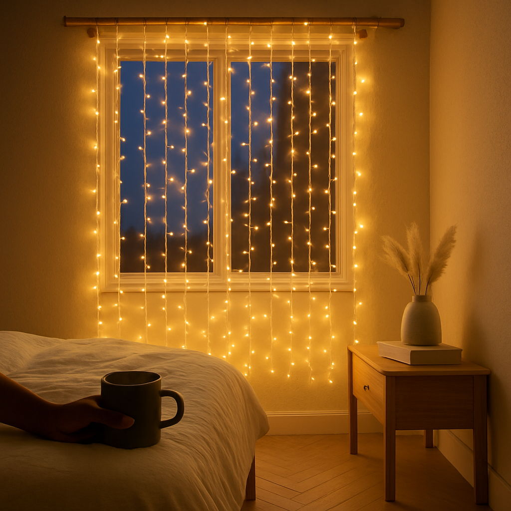 3M 300 LEDs String Curtain Light IP44 String Fairy Lights Party Xmas Decor Lamps W/ Remote