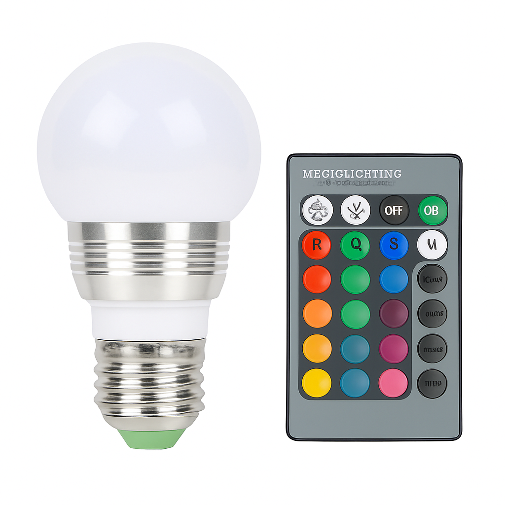 16 Colors Change LED Bulbs E27 3W RGB Dimmable Mood Lighting Lamp IR Remote Control