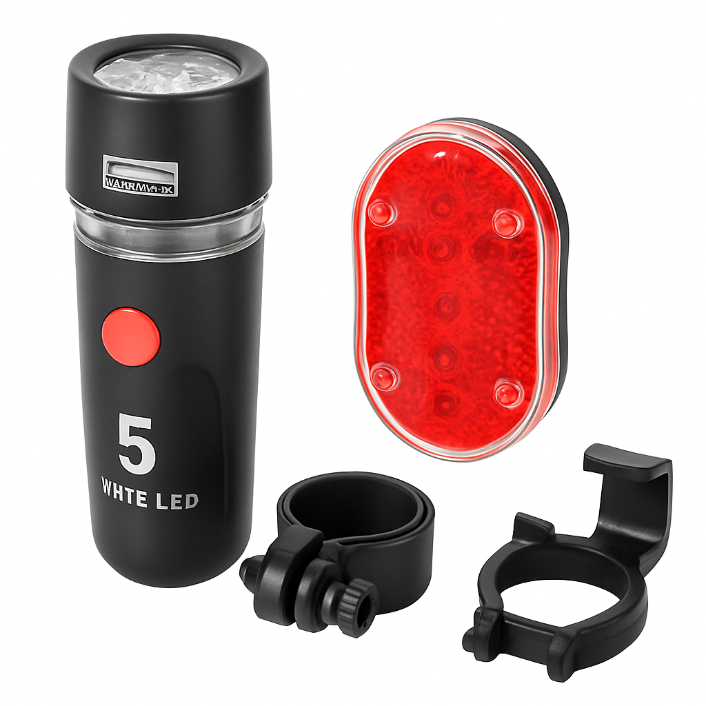 Bike Front and Rear Light Set with Quick-Release Mounts