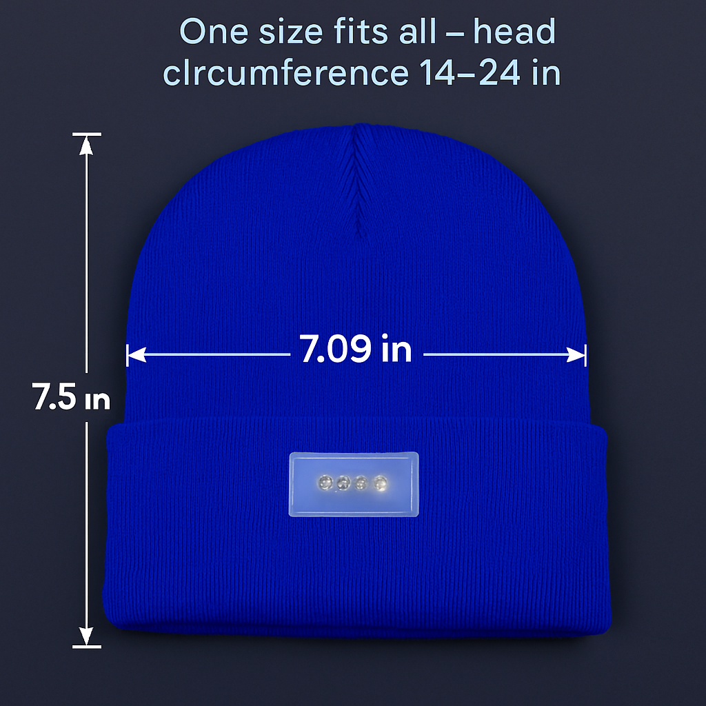 Unisex 5 LED Knitted Beanie Winter Warm Hat Camping Jogging Running Cap Headlamp