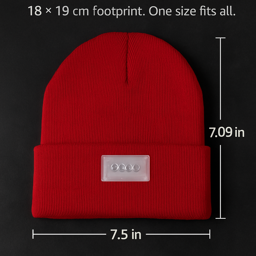 Unisex 5 LED Knitted Beanie Winter Warm Hat Camping Jogging Running Cap Headlamp